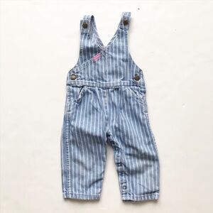 Vintage Oshkosh stripe denim overalls vestbak 18m